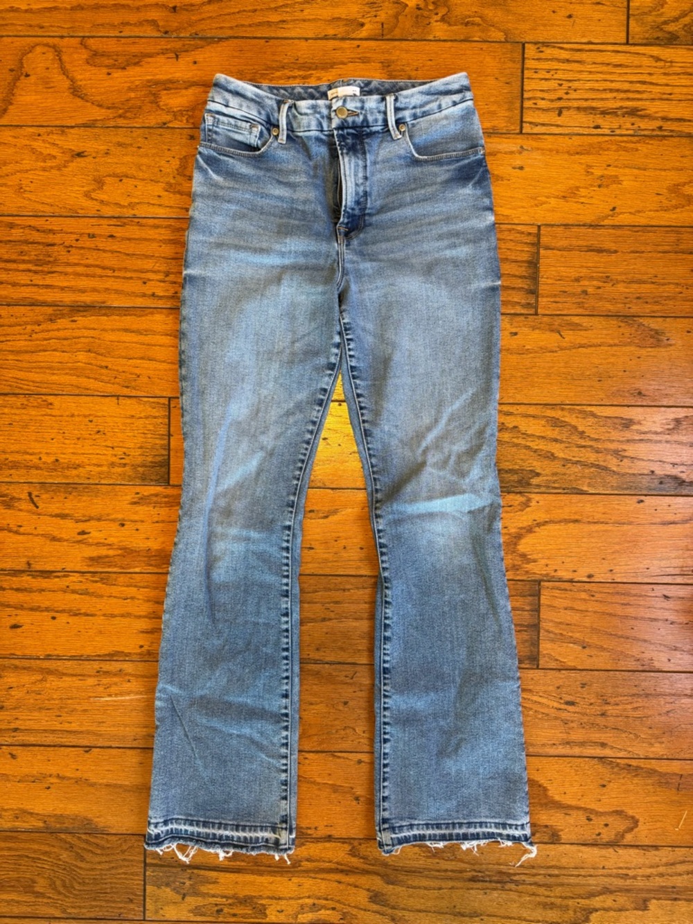 Good American Light Blue Flare Jeans